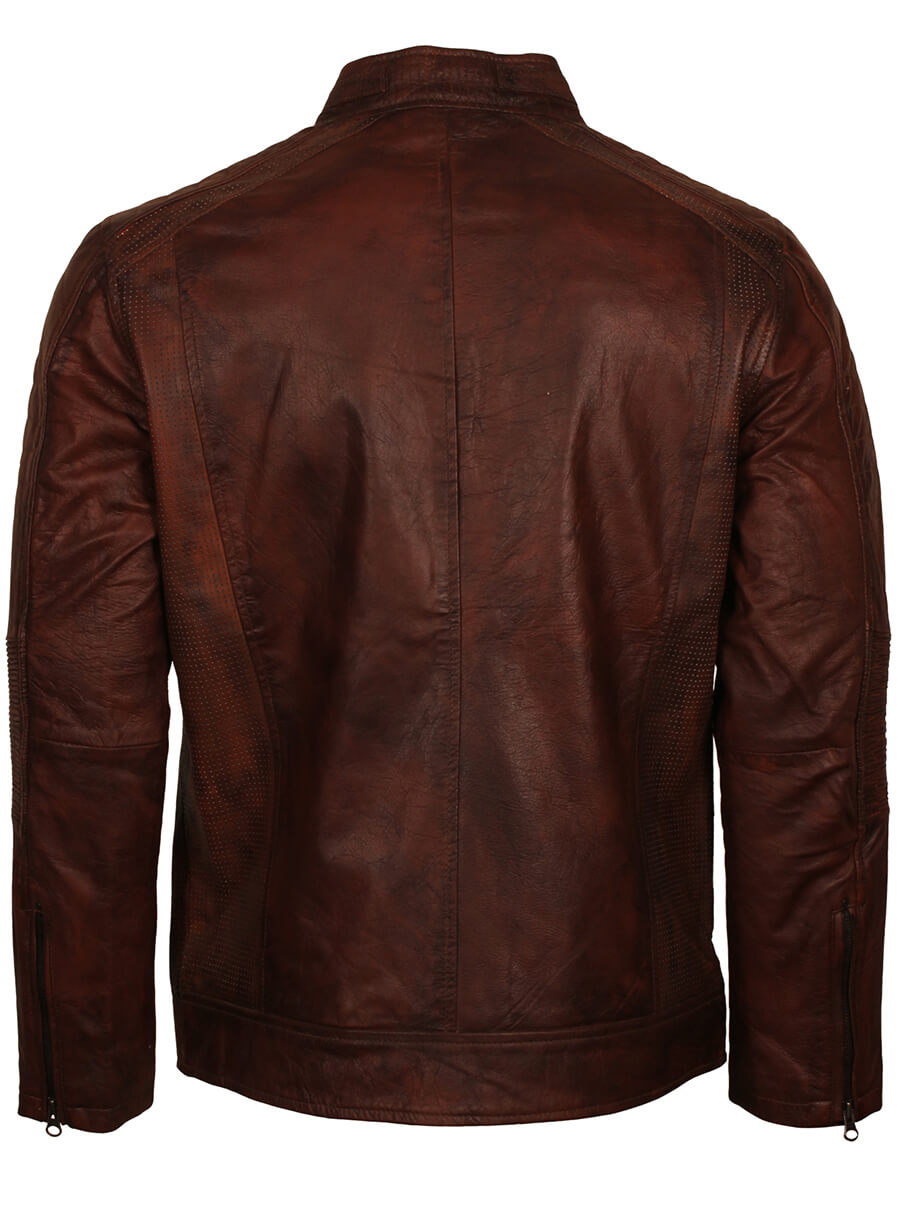 Harpoon Men's Inspired Vintage Brown Cafe Racer Jacket