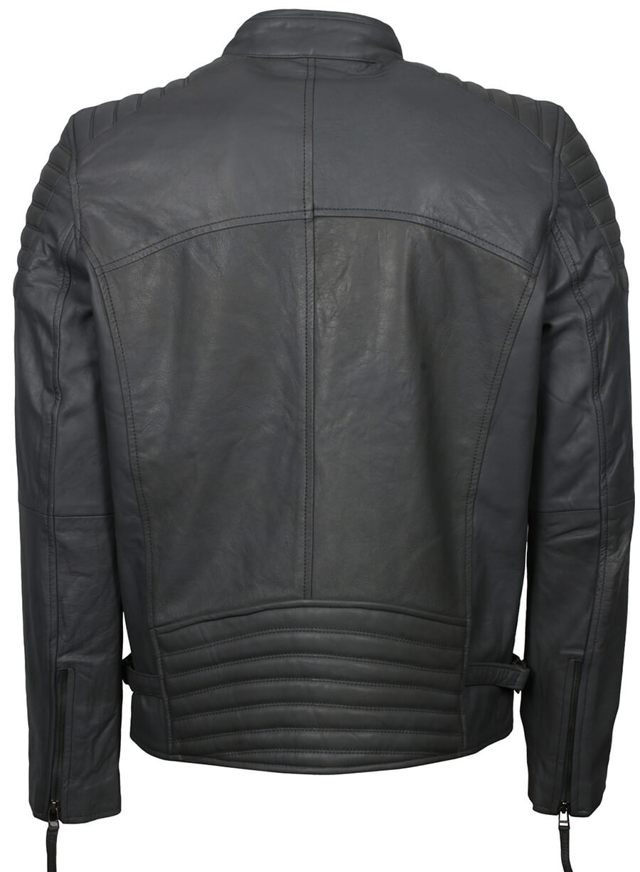 Harpoon Men's Fashion Inspired Grey Leather Jacket