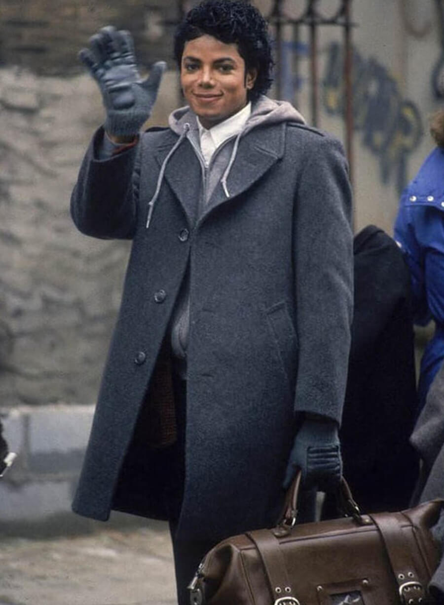Harpoon Michael Jackson Inspired Grey Wool Fabric Coat