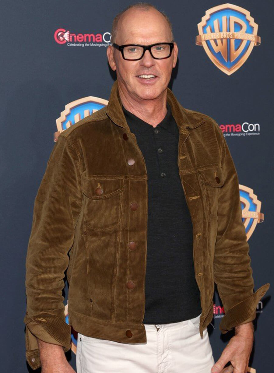 Harpoon Michael Keaton Inspired Brown Corduroy Fabric Leather Jacket - Beetlejuice Beetlejuice Style