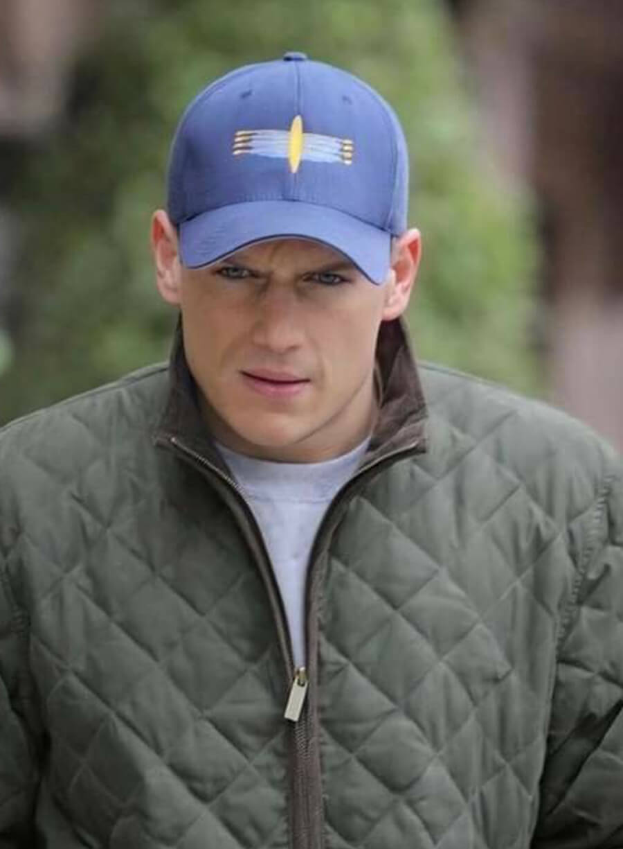 Harpoon Michael Scofield Inspired Grey Parachute Fabric Leather Jacket - Prison Break Tv Series Style