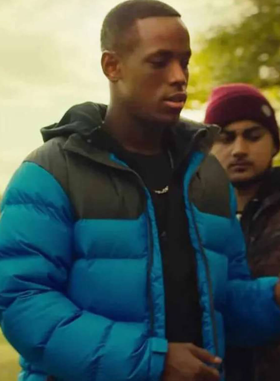 Harpoon Jamie Inspired Blue Parachute Fabric Leather Jacket - Top Boy Style