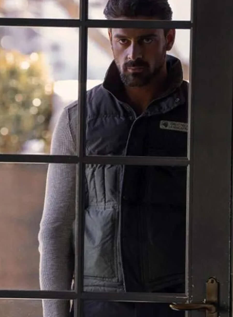 Harpoon Enzo Inspired Blue and Grey Leather Jacket - The Housemaid 2025 Style