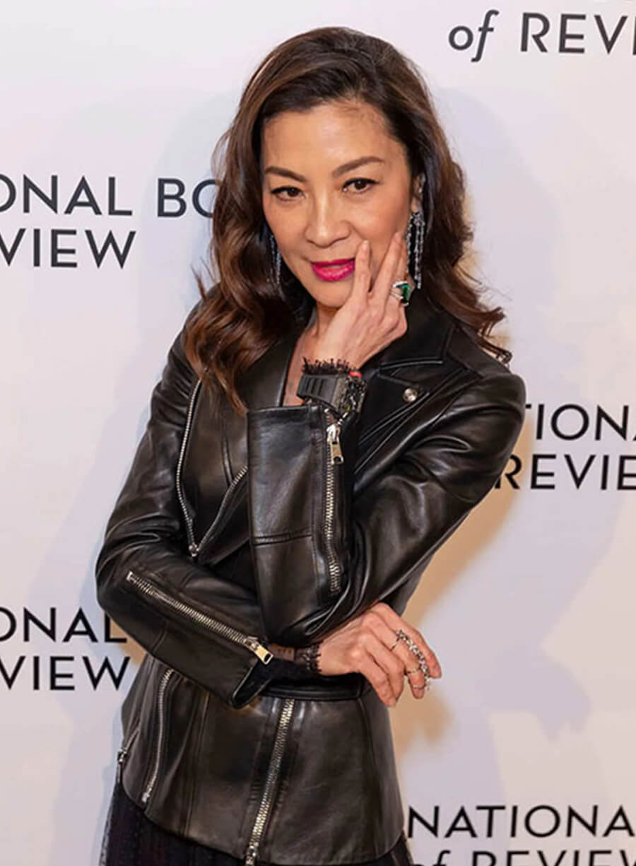 Harpoon Michelle Yeoh Inspired Black Leather Jacket