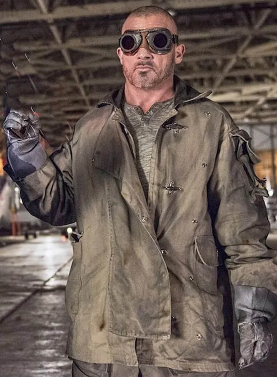 Harpoon Mick Rory Inspired Grey Leather Jacket - The Flash Style
