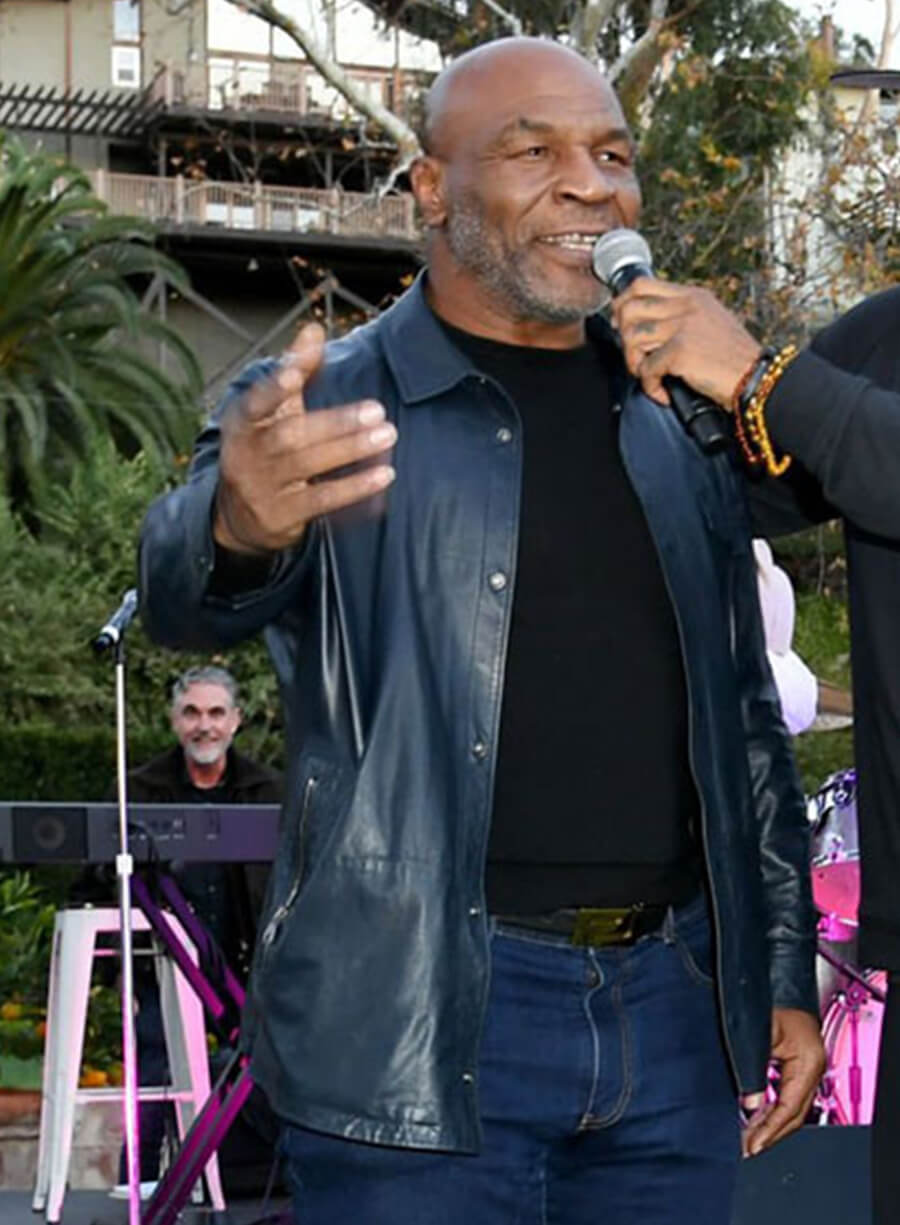 Harpoon Mike Tyson Shirt Inspired Blue Leather Jacket
