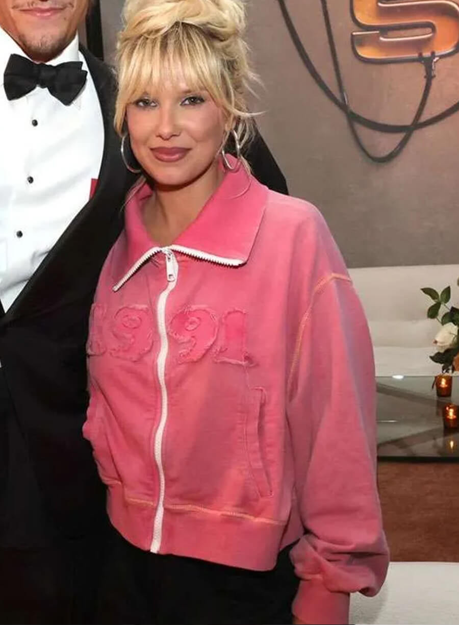 Harpoon Michelle Greene Inspired Pink Leather Jacket - The Electric State 2025 Style