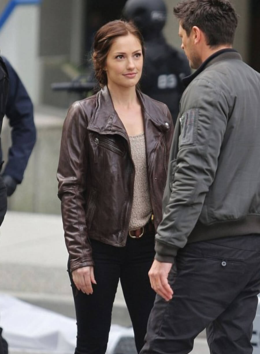 Harpoon Minka Kelly Inspired Brown Real Leather Leather Jacket