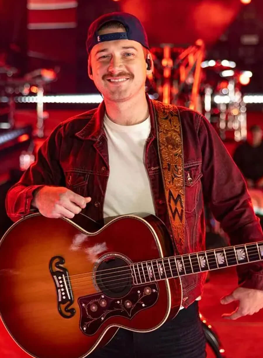 Harpoon Morgan Wallen Billboard Maroon Inspired Maroon Denim Fabric Denim Jacket - Mike Epps Style