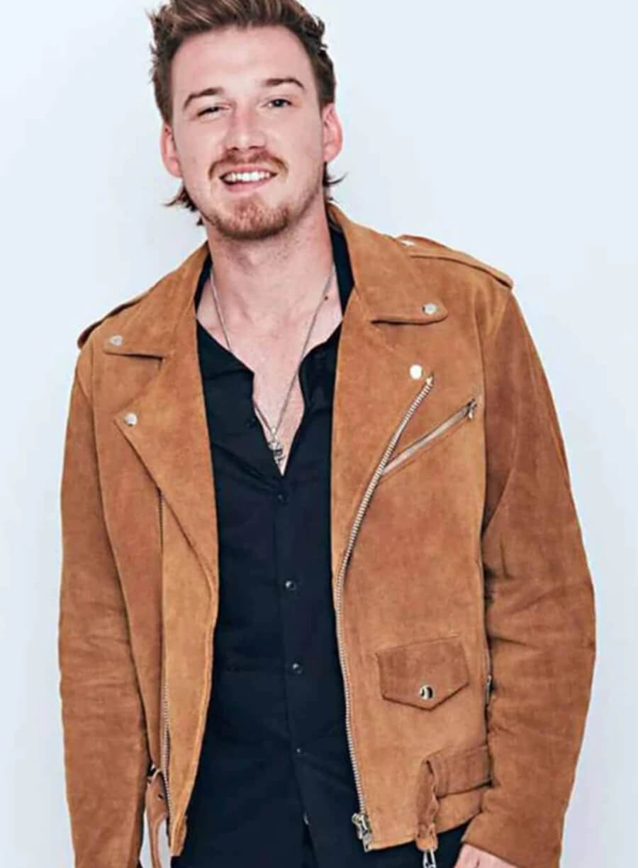 Harpoon Morgan Wallen Inspired Brown Suede Leather Leather Jacket