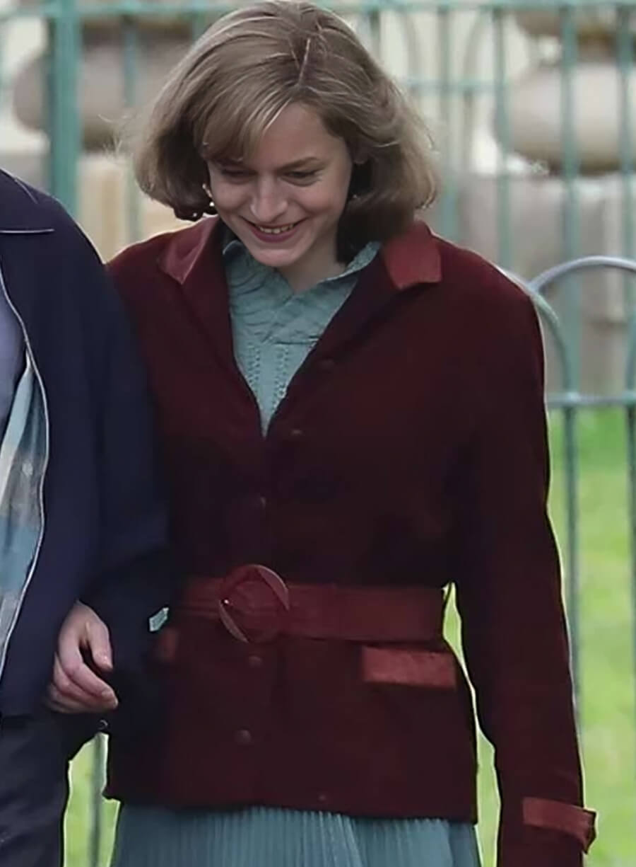 Harpoon My Policeman Emma Corrin Maroon Inspired Maroon Wool Fabric Coat