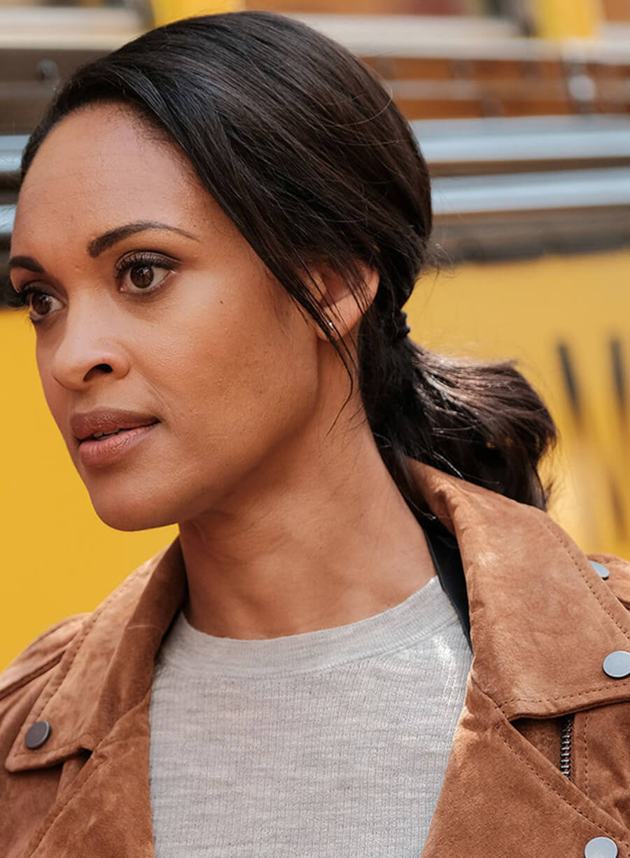 Harpoon Nadine Memphis Inspired Brown Suede Leather Leather Jacket - Shooter Tv Series Style