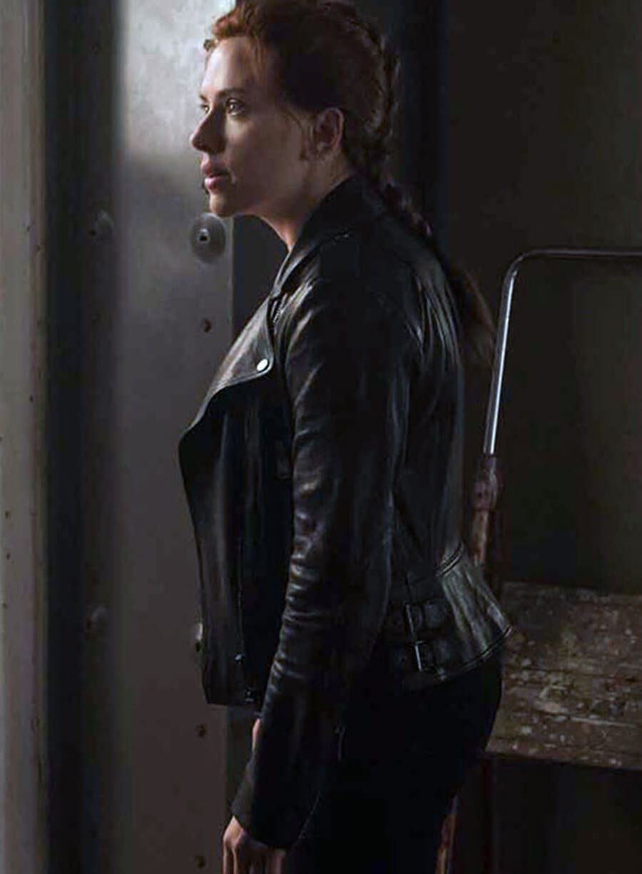Harpoon Natasha Romanoff Inspired Black Biker Jacket - Black Widow Style