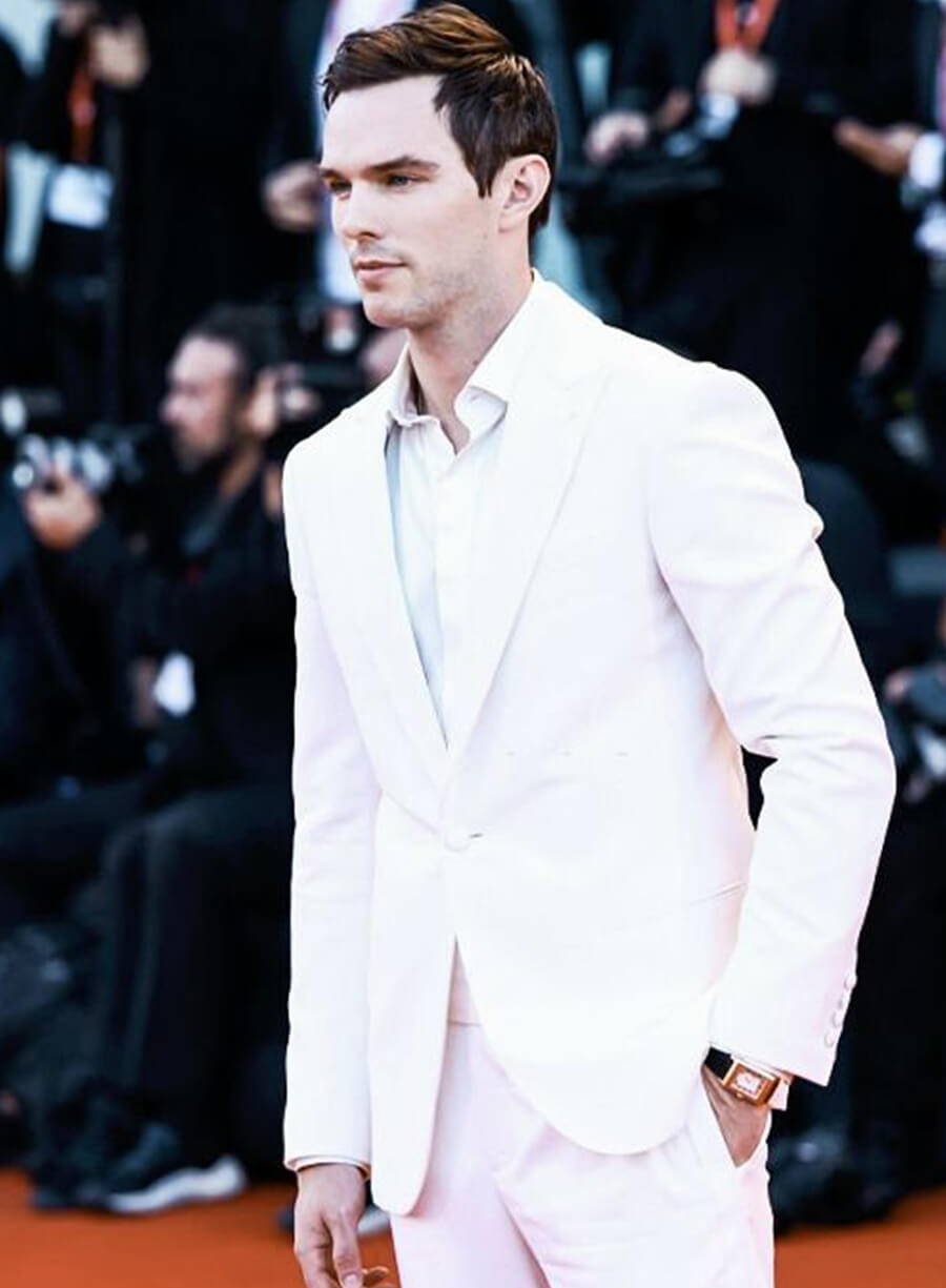 Harpoon Nicholas Hoult Blazer Inspired White Leather Jacket