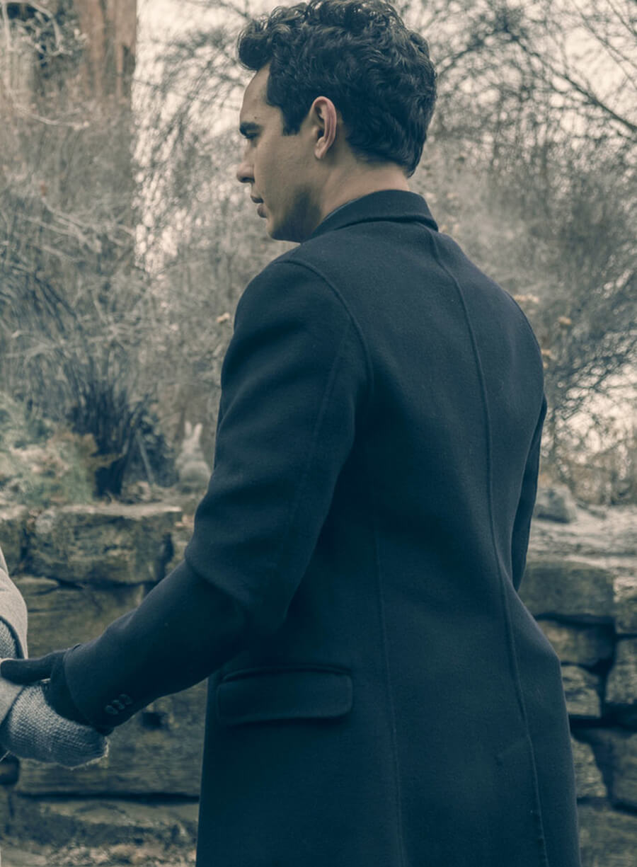 Harpoon Nick Blaine Inspired Black Wool Coat - The Handmaid's Tale Style