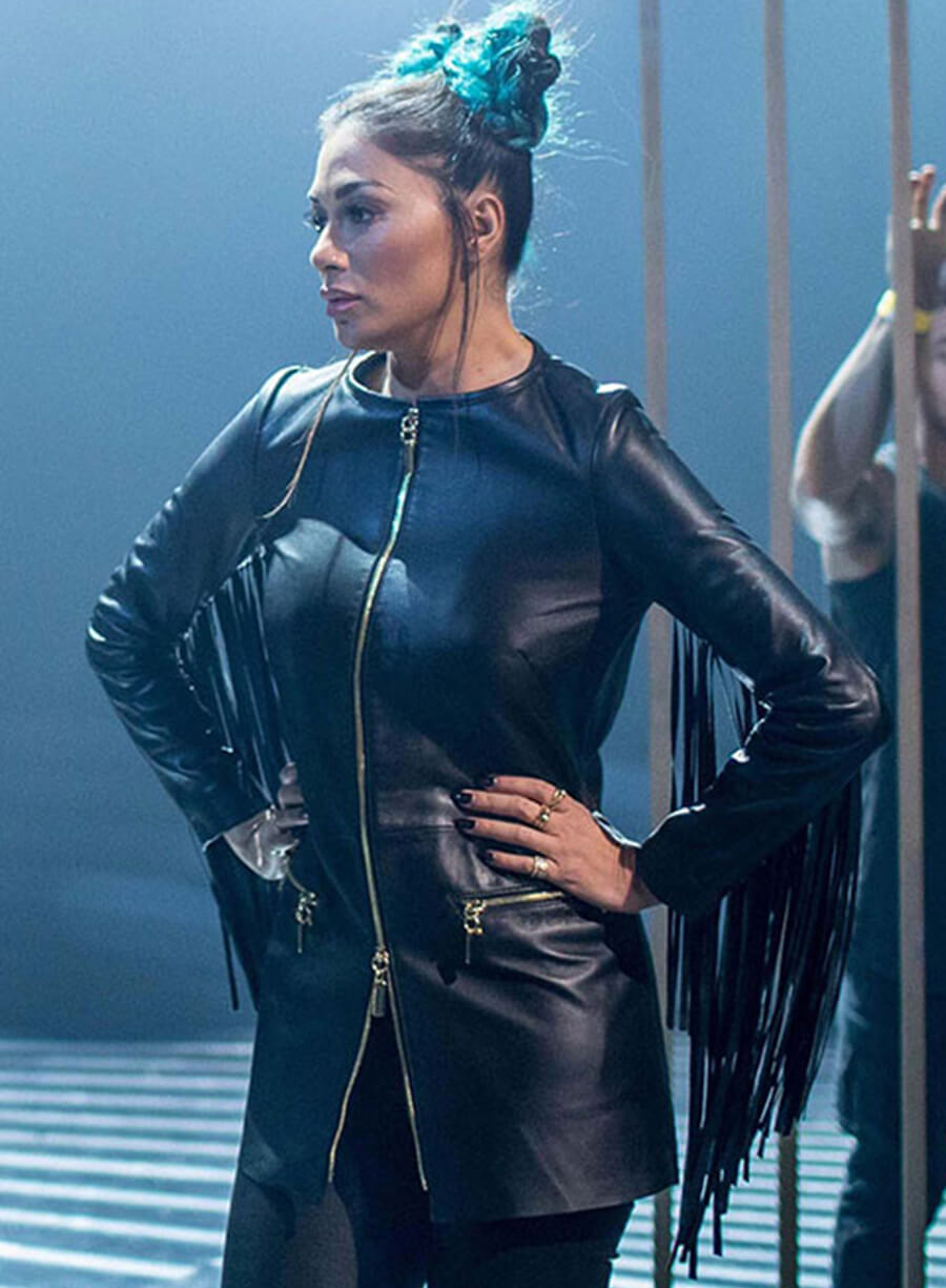 Harpoon Nicole Scherzinger Top Inspired Black Real Leather Leather Jacket