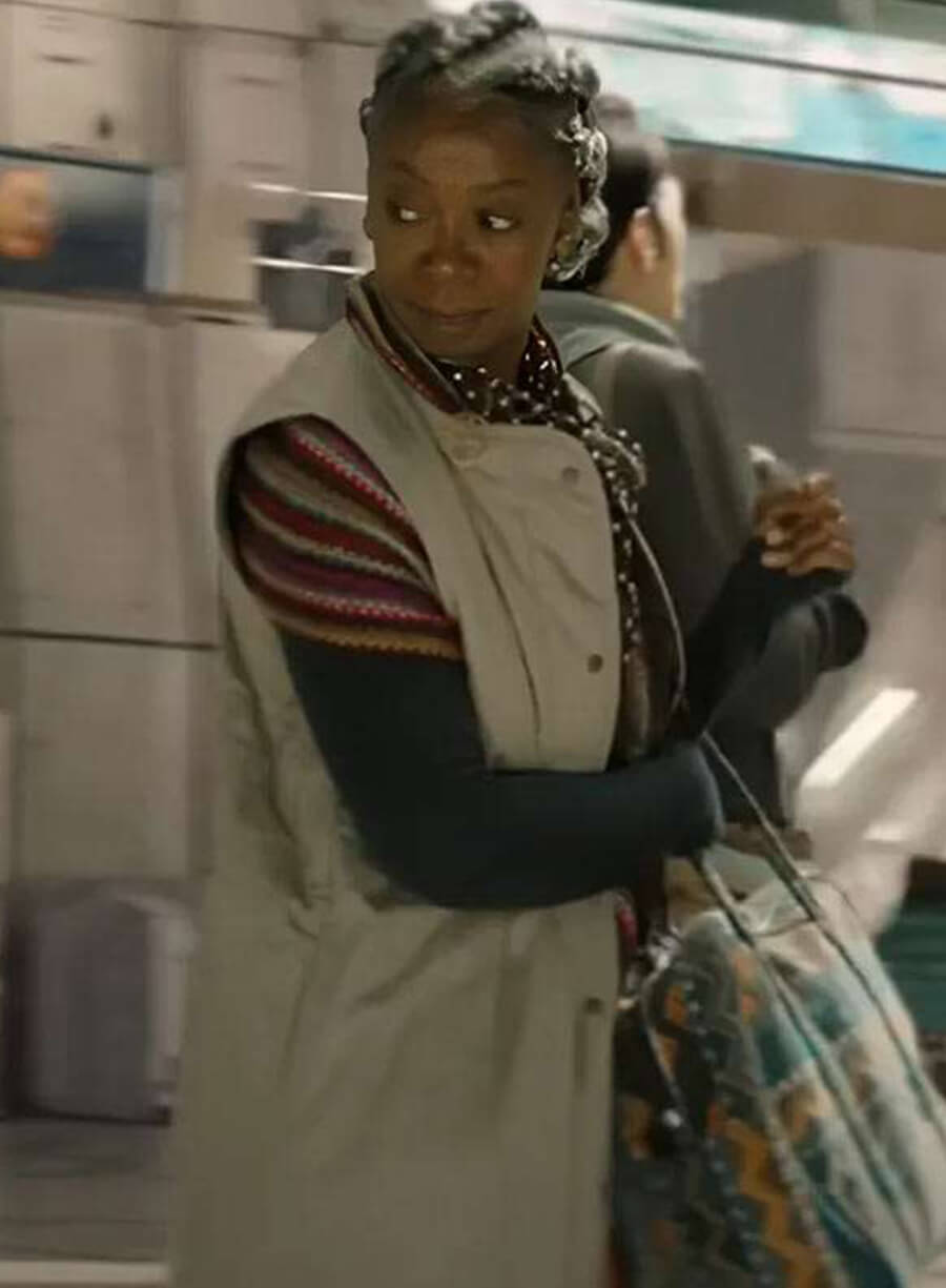 Harpoon Noma Dumezweni Inspired Beige Cotton Fabric Coat - Murderbot 2025 Style