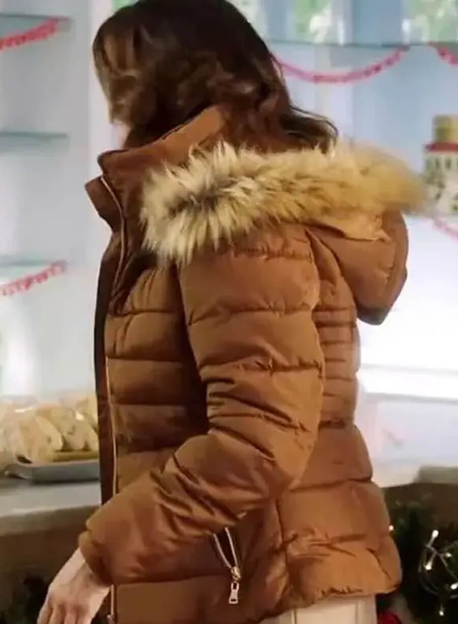 Harpoon Nora Winters Inspired Brown Hooded Jacket - How to Fall in Love by Christmas Style