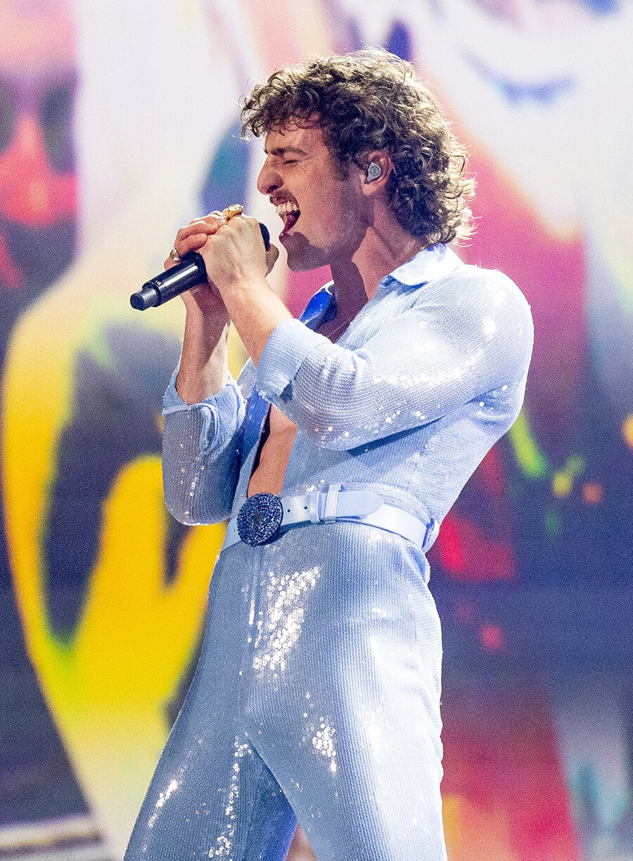 Harpoon Benson Boone Grammys Jumpsuit Inspired Blue Leather Jacket