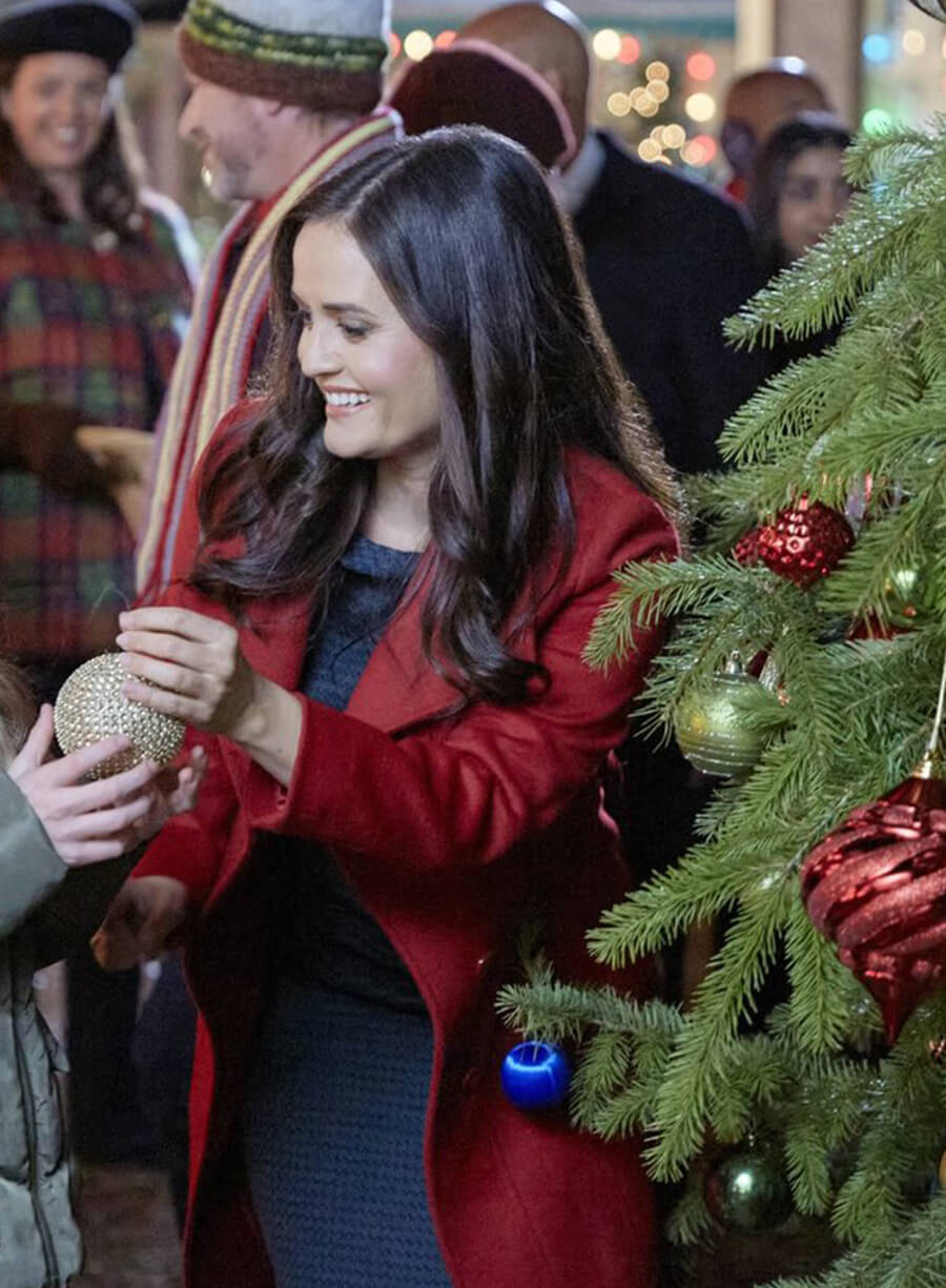 Harpoon Olivia Ardem Inspired Red Wool Fabric Coat - You, Me & The Christmas Trees Style