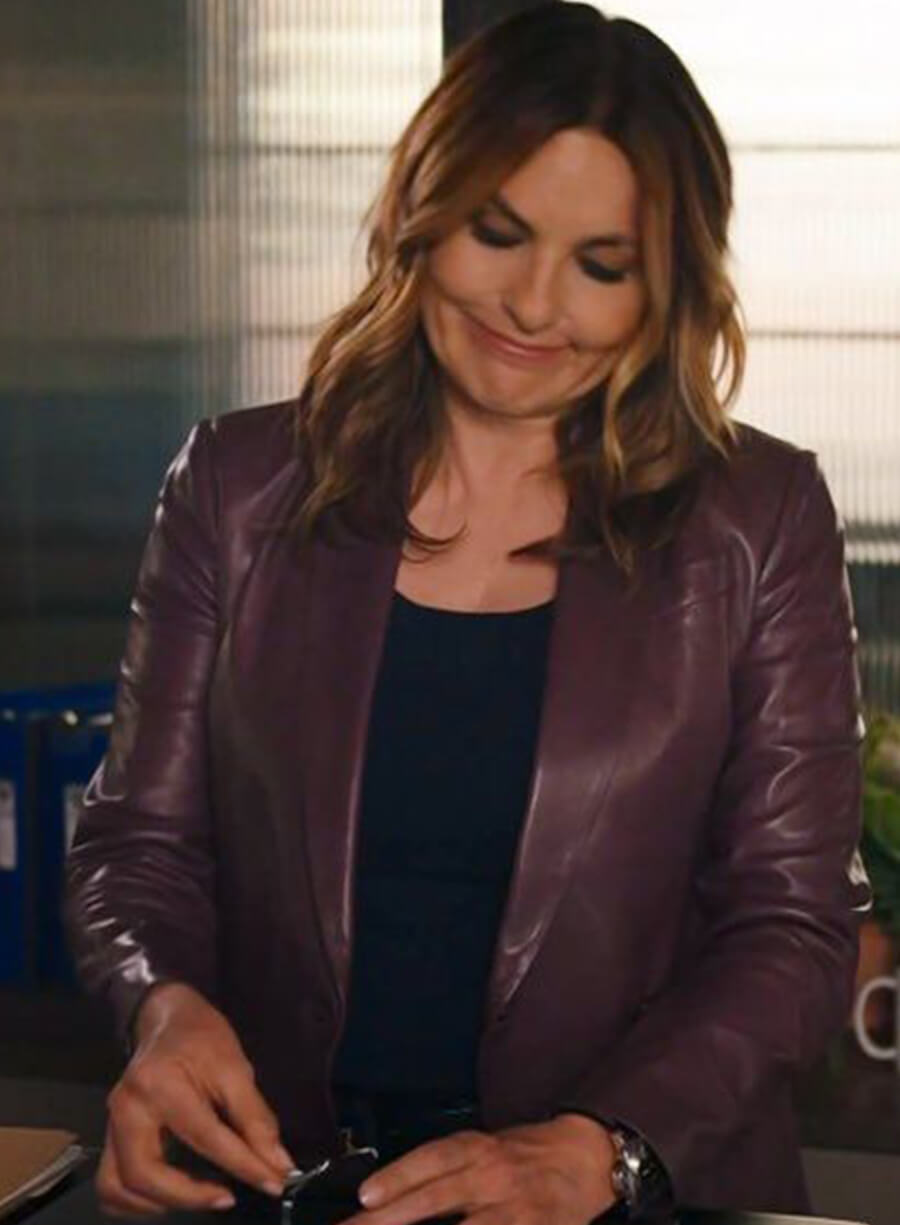 Harpoon Olivia Benson Inspired Maroon Leather Jacket - Law and Order SVU Style