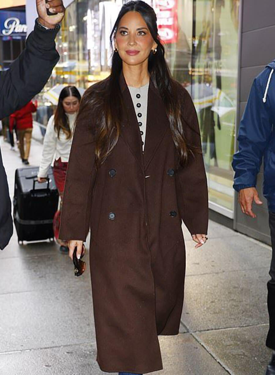 Harpoon Olivia Munn GMA Studios Trench Inspired Brown Coat