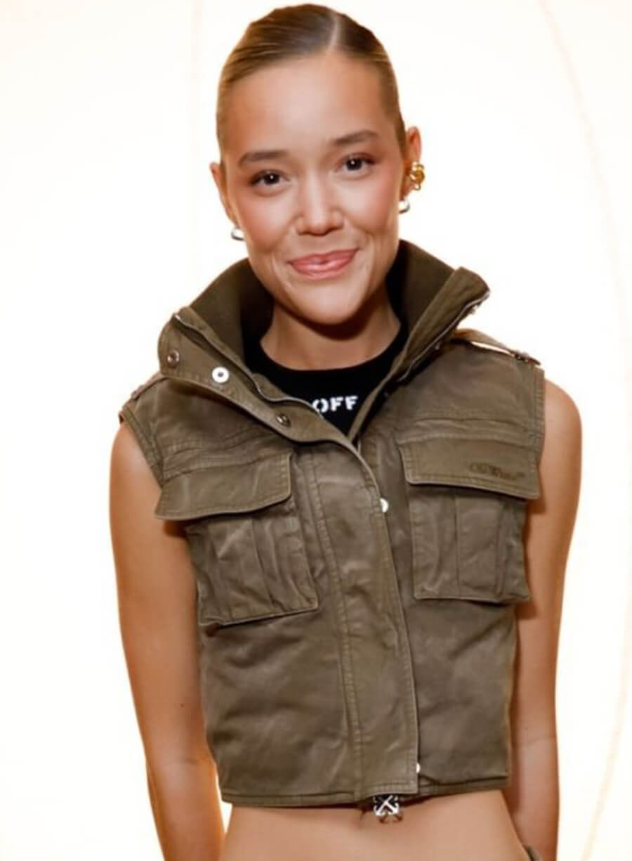 Harpoon Olivia Ponton Off- Show Vest Inspired Brown Leather Jacket