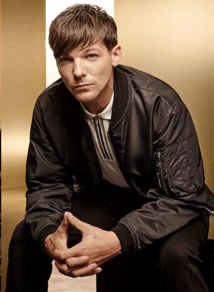 Harpoon One Direction Louis Tomlinson Inspired Black Leather Jacket