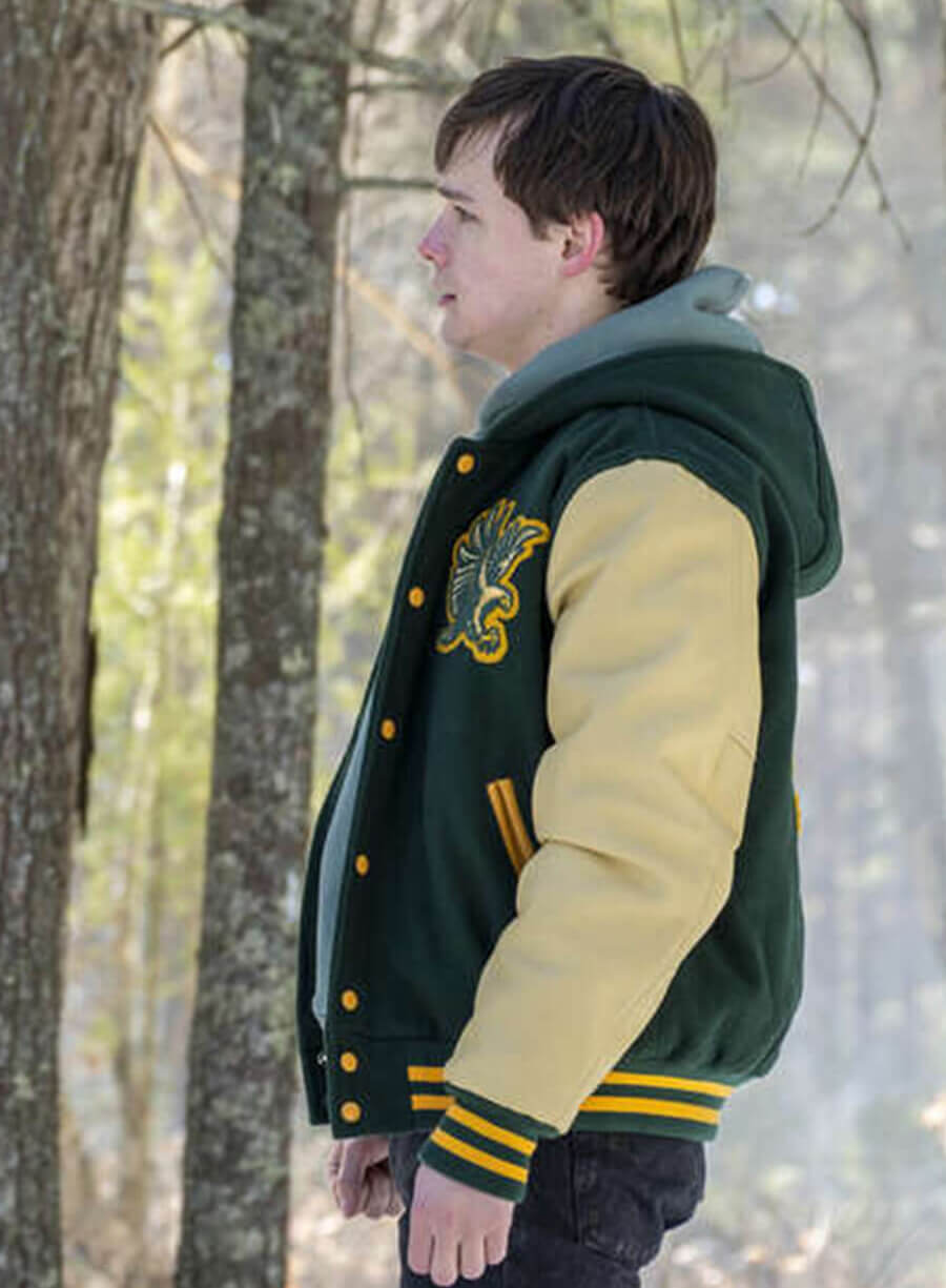 Harpoon Zach Inspired Green Wool With Sleeves Leather Varsity Jacket - Dexter New Blood 2021 Style