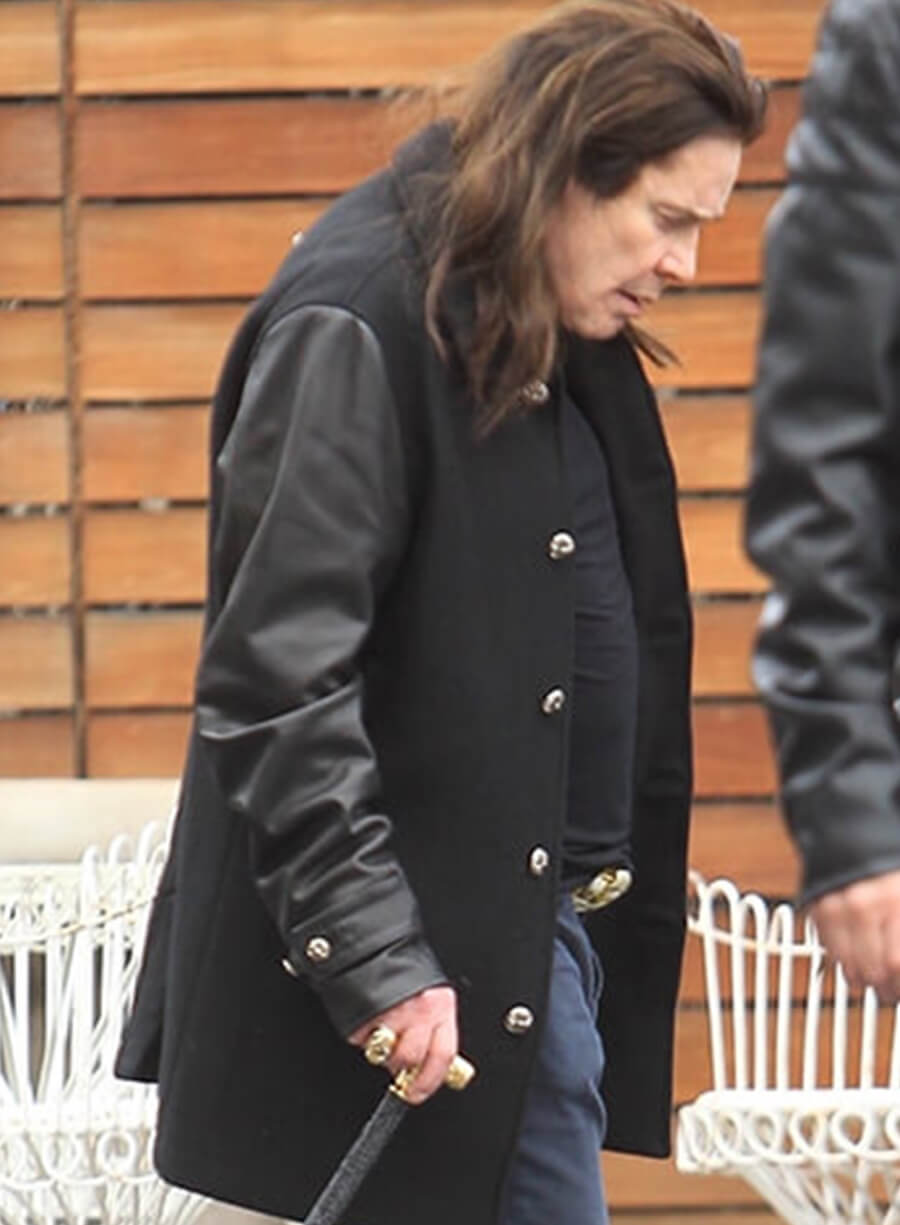 Harpoon Ozzy Osbourne Inspired Black Wool with Leather Sleeves Varsity Jacket