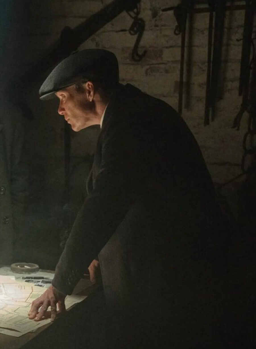 Harpoon kaulu Inspired Black Wool Coat - Peaky Blinders: The Immortal Man Style