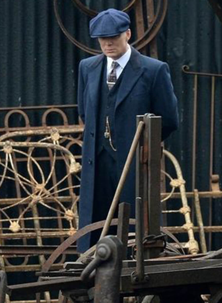 Harpoon Thomas Shelby Inspired Blue Wool Coat - Peaky Blinders Style