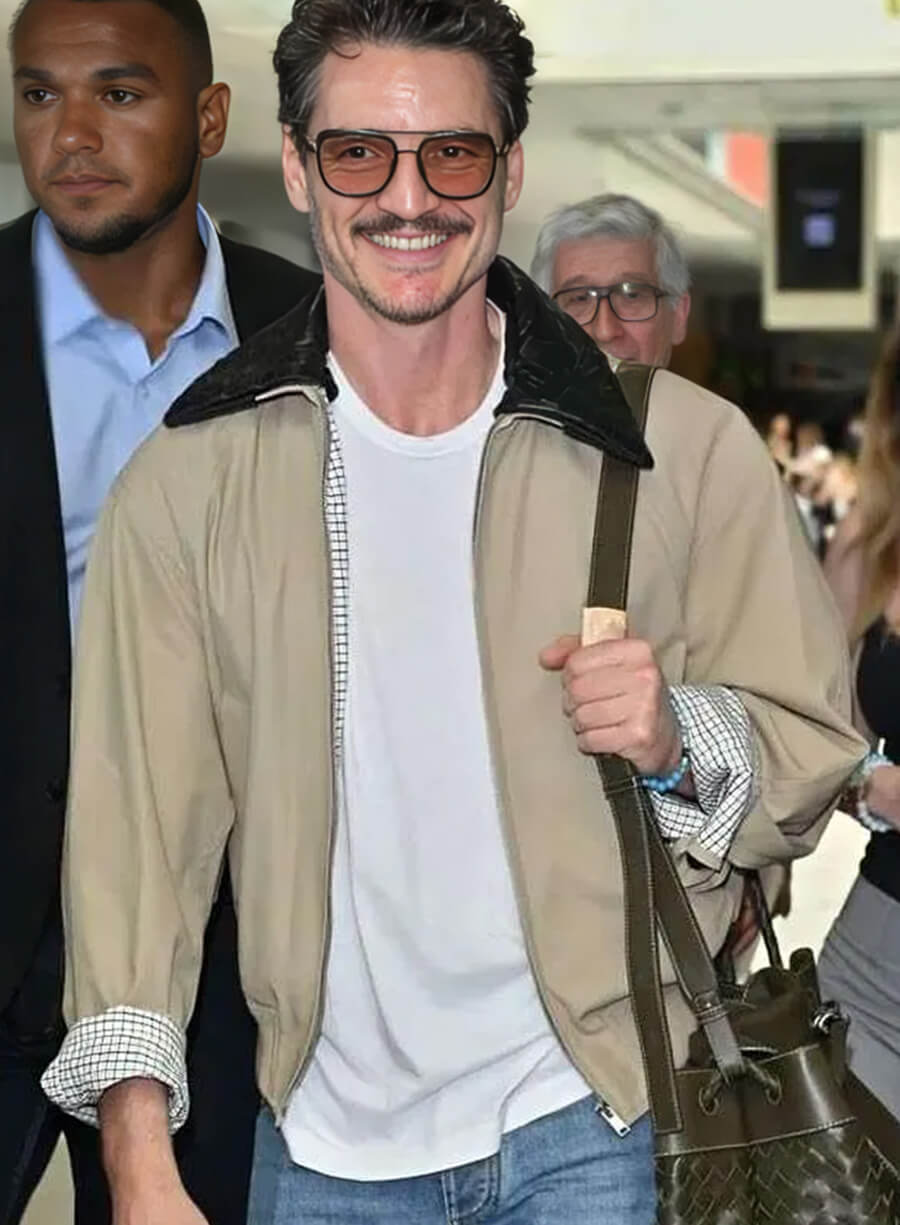 Harpoon Pedro Pascal Film Festival Beige Inspired Beige Leather Jacket