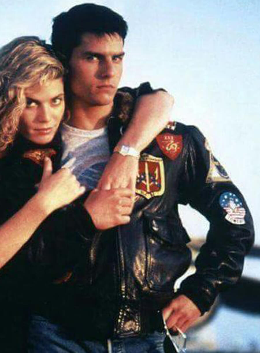 Harpoon Pete Mitchell Inspired Black Leather Jacket - Top Gun Style
