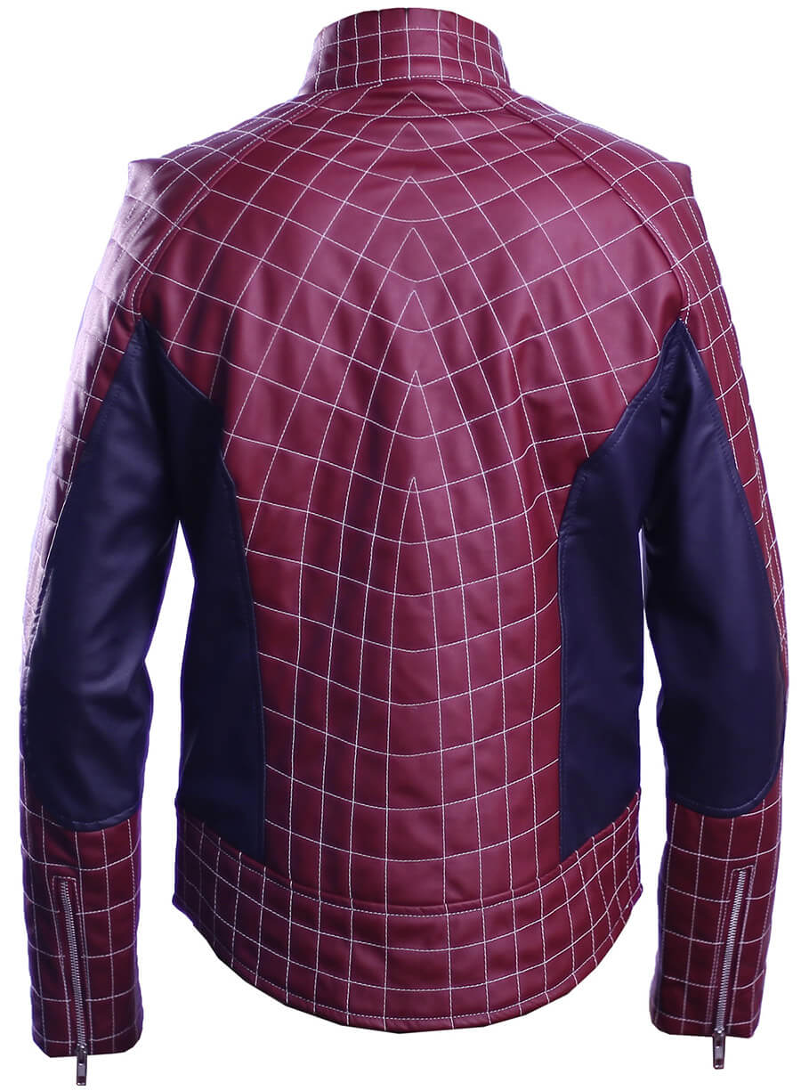 Harpoon Peter Parker Inspired Maroon Leather Jacket - Spiderman No Way Home Style