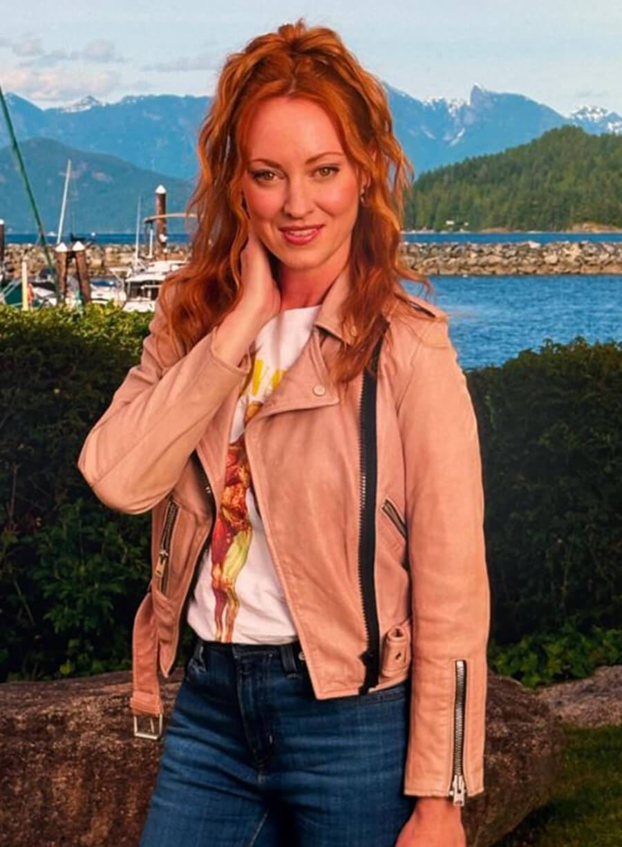 Harpoon Phyllis Diaz Inspired Pink Leather Jacket - Murder in a Small Town Style