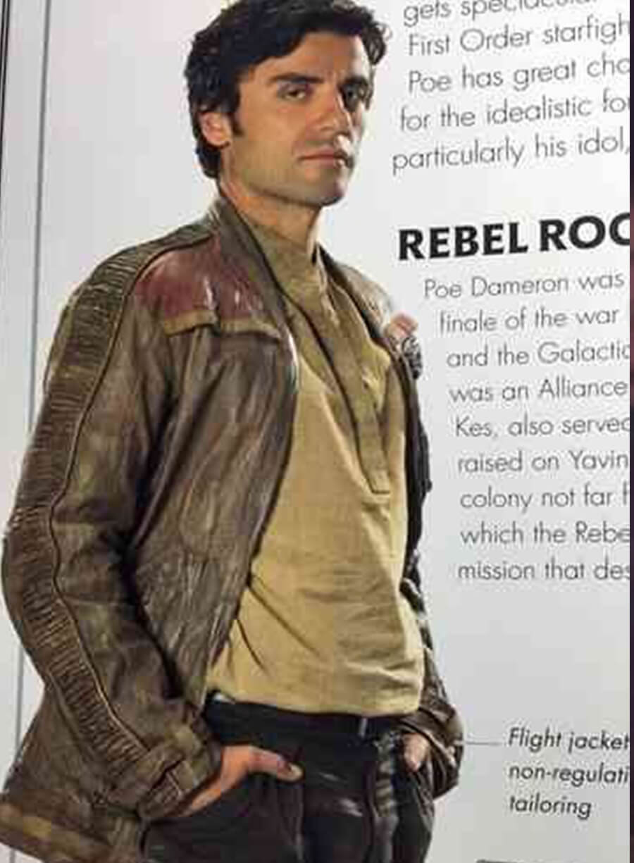 Harpoon Poe Dameron Inspired Brown Rea Leather Leather Jacket - Star Wars: The Force Awakens Style