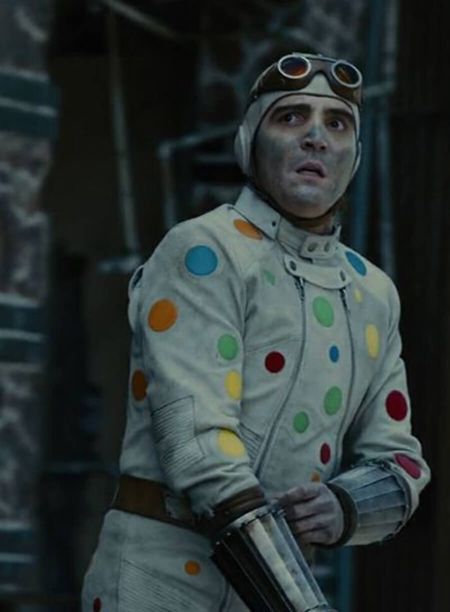Harpoon Polka-Dot Man Inspired White Real Leather Leather Jacket - The Suicide Squad 2 Style