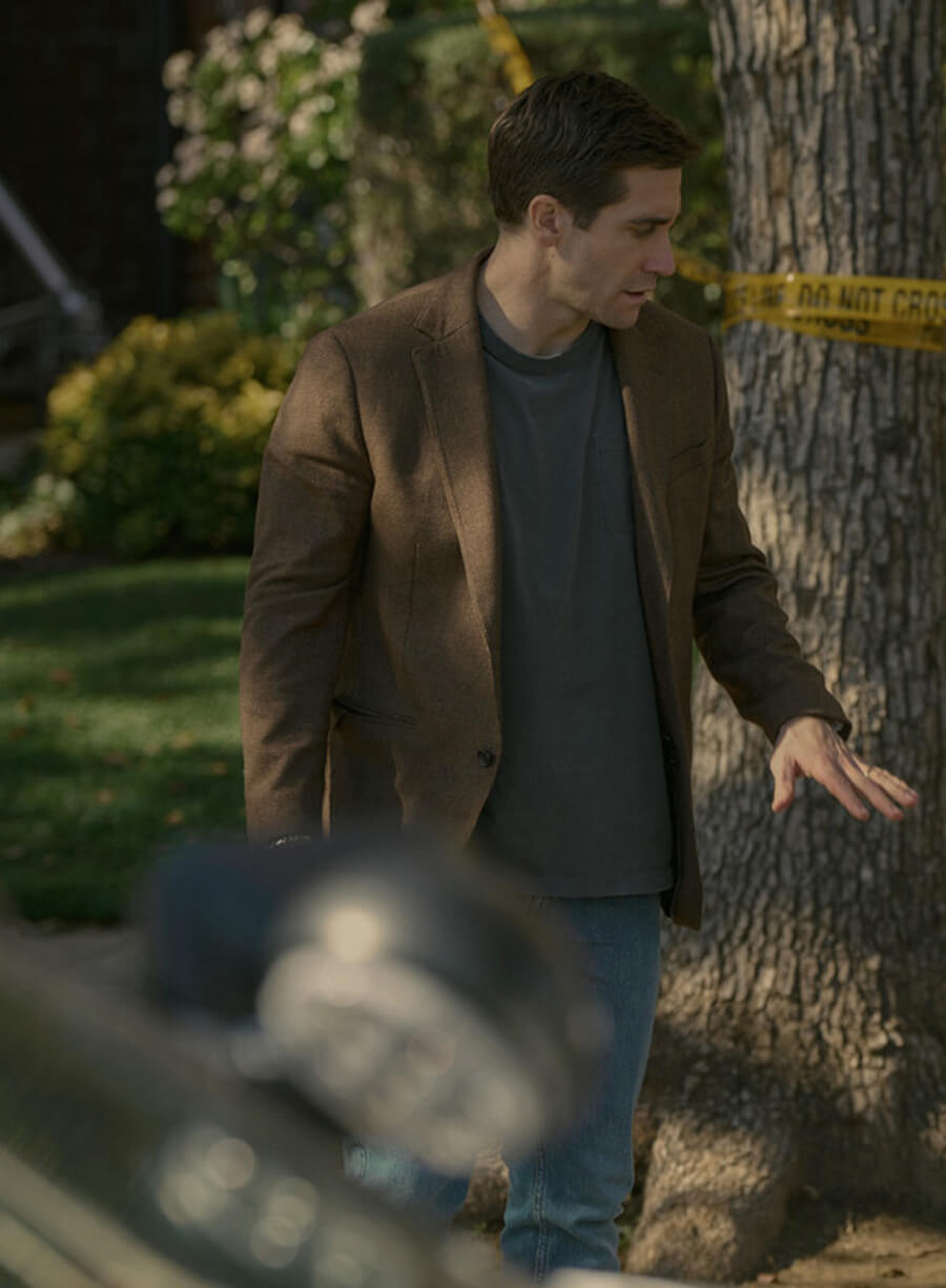 Harpoon Rusty Sabich Inspired Brown Suiting Fabric Leather Jacket - Presumed Innocent Style