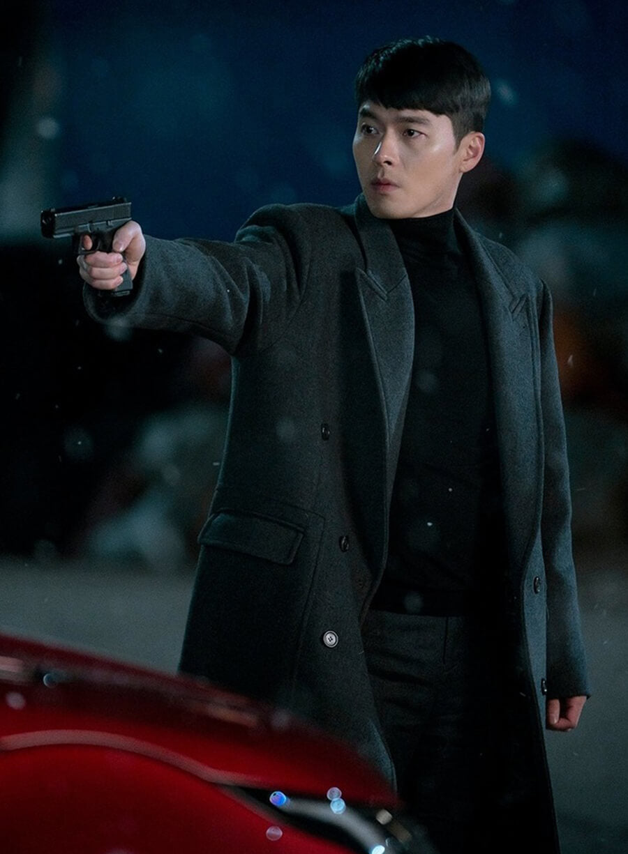 Harpoon Ri Jeong-hyeok Inspired Black Coat - Crash Landing on You Style