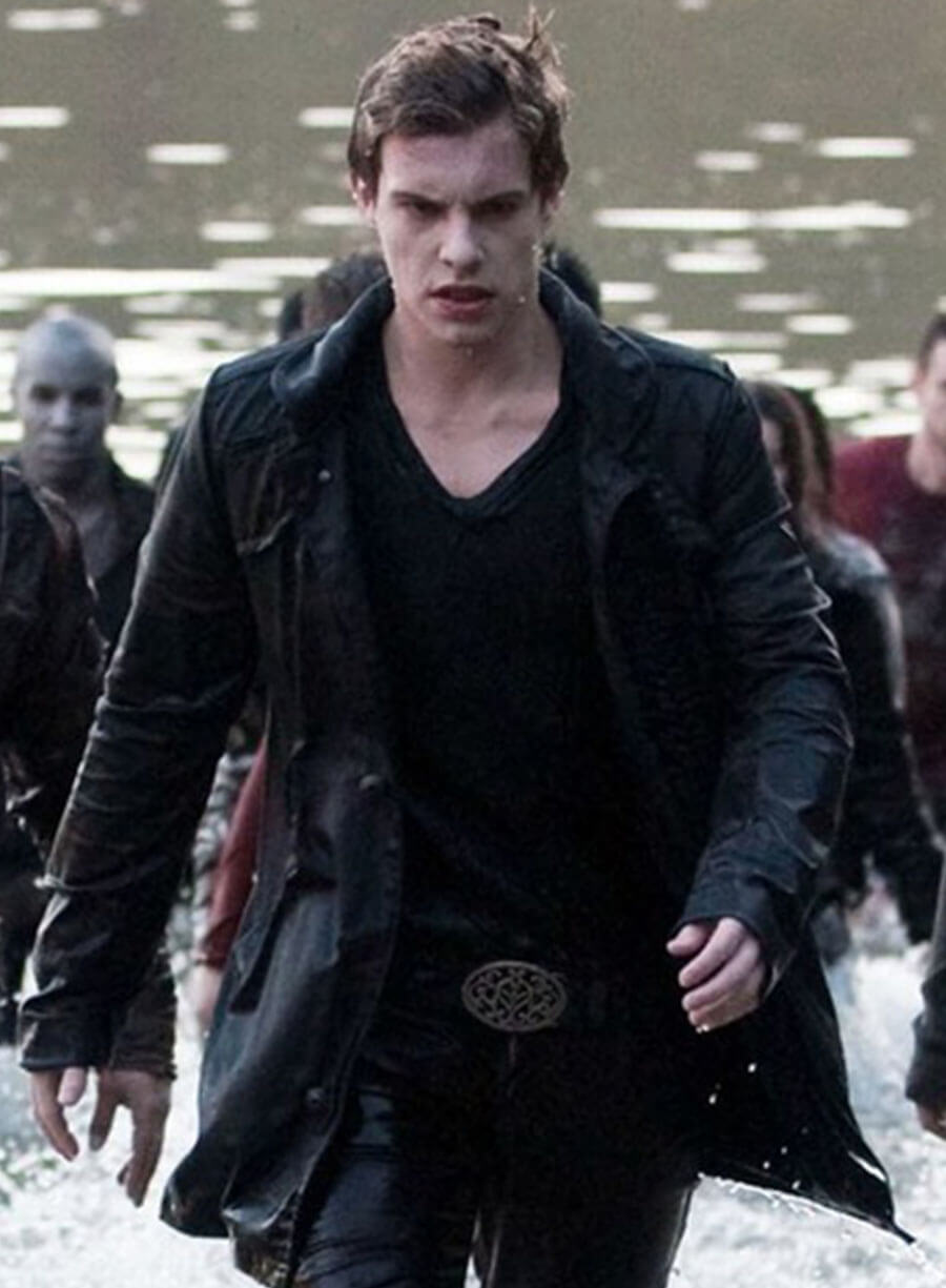 Harpoon Riley Biers Inspired Black Real Leather Leather Jacket - The Twilight Saga: Eclipse Style