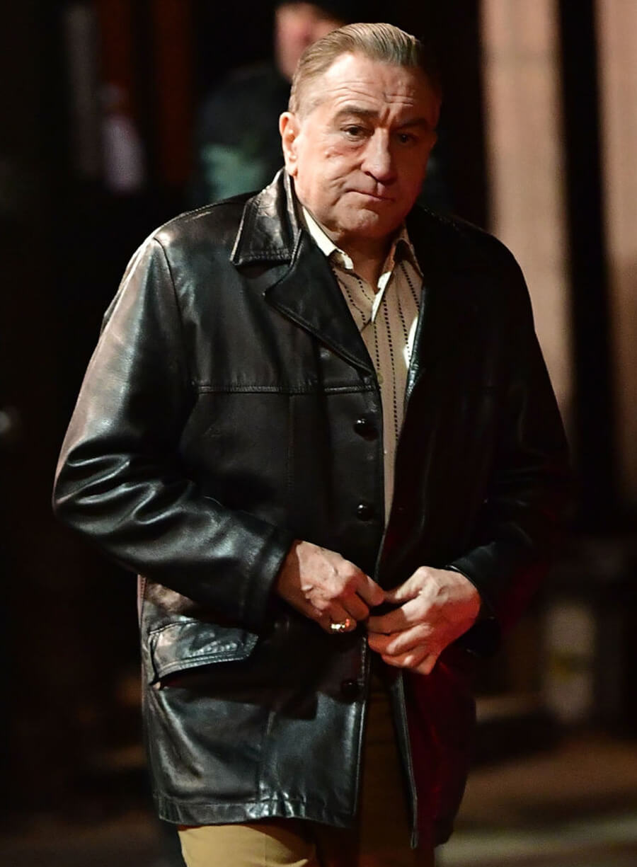 Harpoon Frank Sheeran Inspired Black Leather Jacket - The Irishman Style
