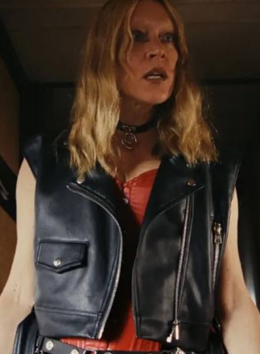 Harpoon Ruby Ruin Inspired Black Real Leather Biker Jacket - Poker Face Style