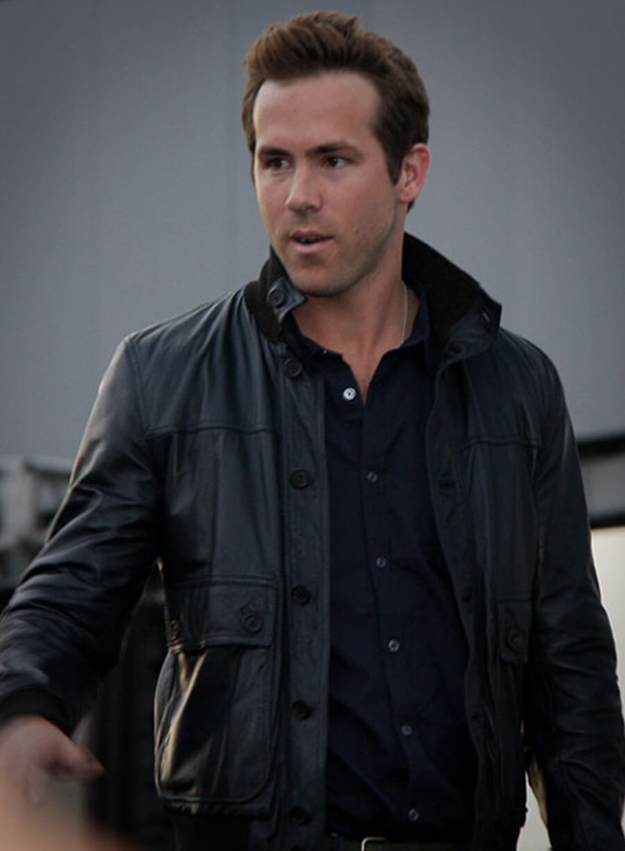 Harpoon Ryan Reynolds Inspired Black Leather Jacket