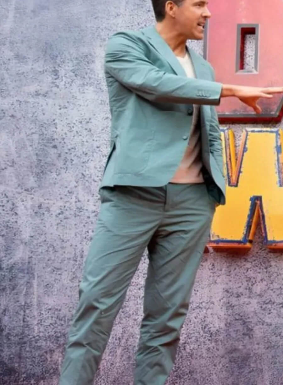 Harpoon Ryan Reynolds Inspired Blue Suiting Fabric Leather Jacket - Deadpool & Wolverine Style