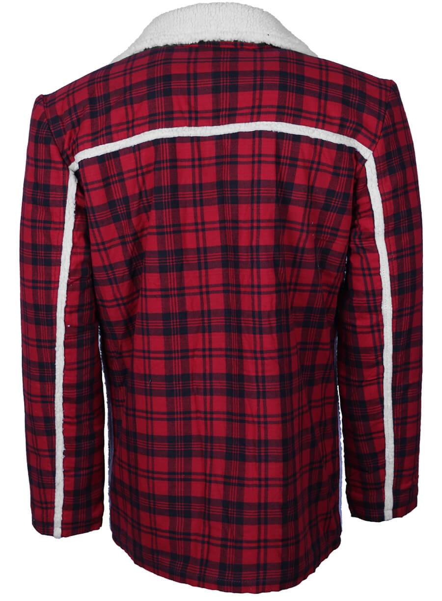 Harpoon Ryan Reynolds Inspired Red Fleece with fur lining Leather Jacket