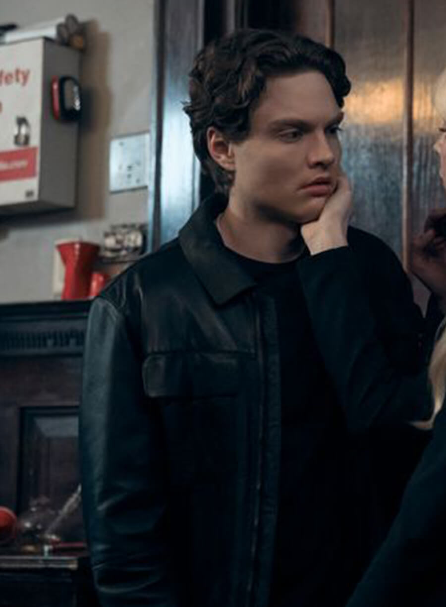 Harpoon Sam Riordan Inspired Black Leather Jacket - Gen V S02 Style