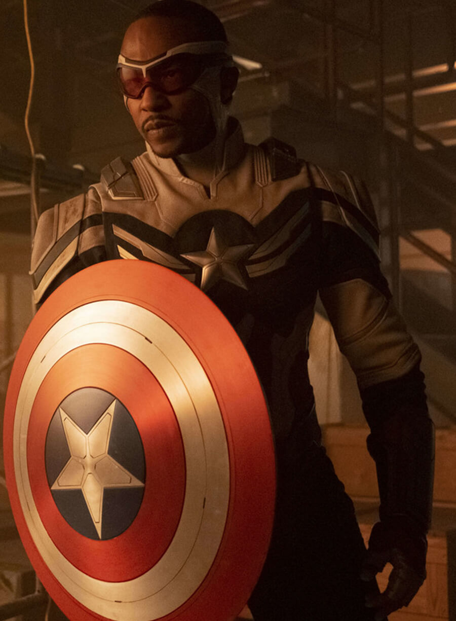 Harpoon Sam Wilson Inspired White, Blue & Red Leather Jacket - The Falcon and the Winter Soldier Style