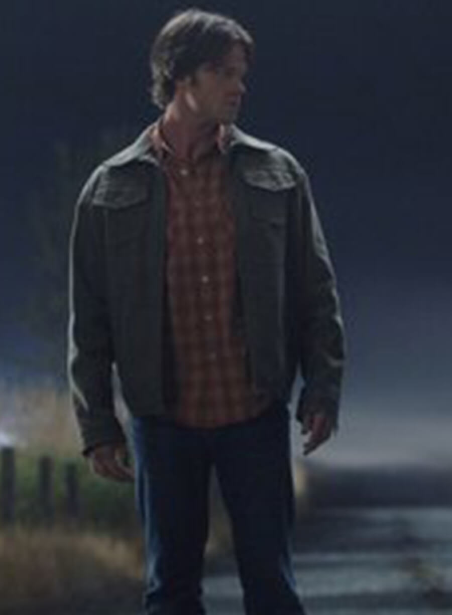 Harpoon Sam Winchester Inspired Green Cotton Fabric Cotton Jacket - Supernatural Tv Series Style