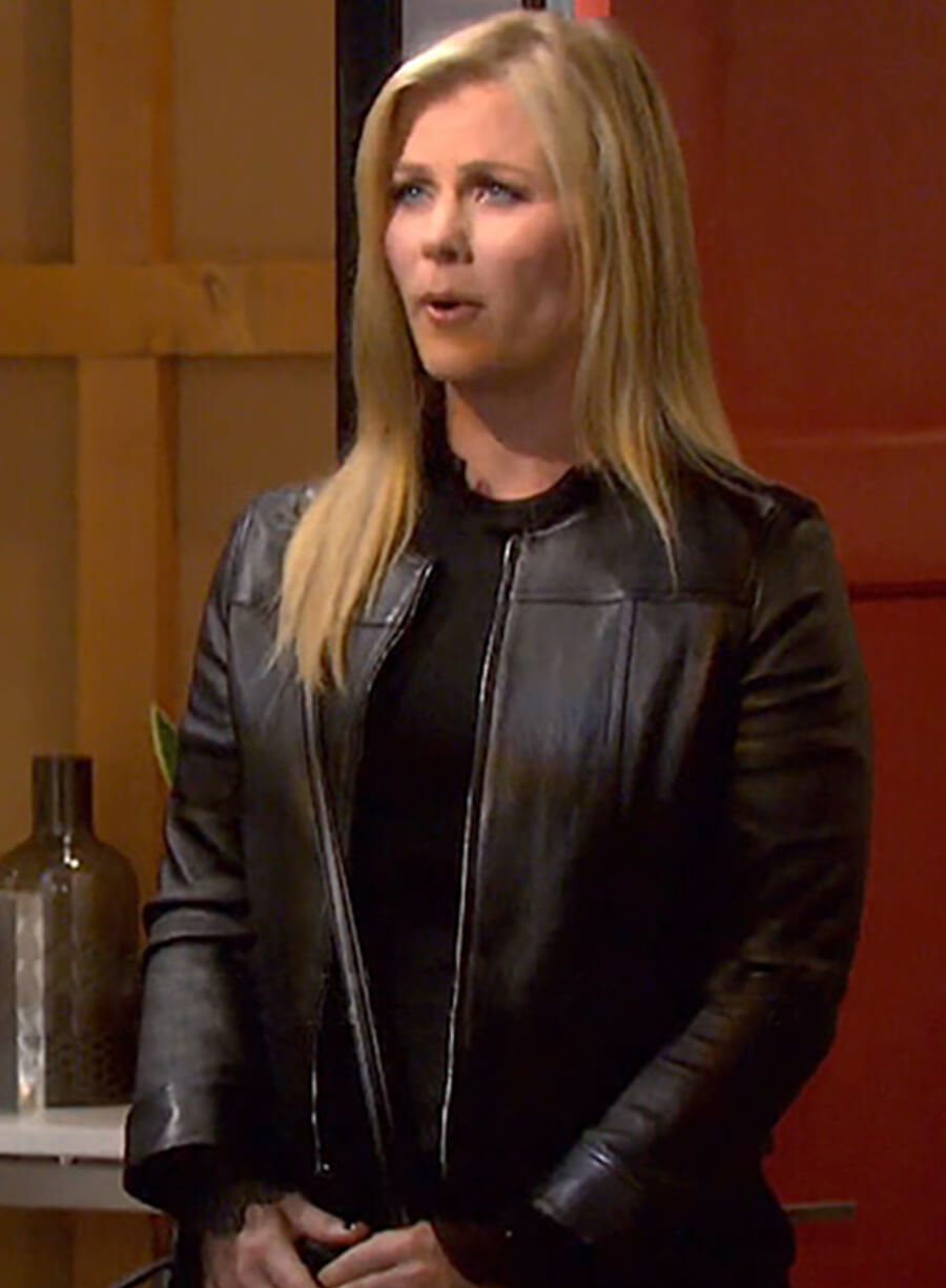 Harpoon Sami Brady Inspired Black Leather Jacket - Days of Our Lives Style